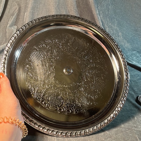 VTG Silver Tray with Handle - Picture 3 of 7